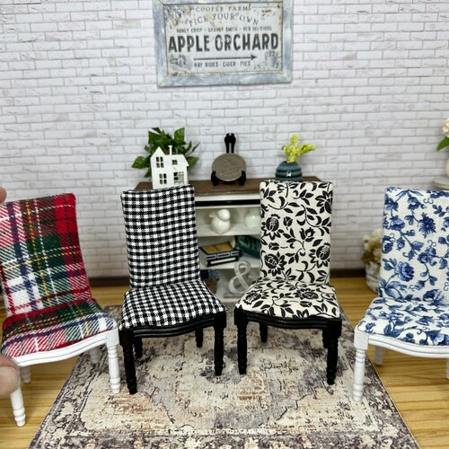 Miniature Dollhouse Fabric Chairs Dollhouse Furniture Etsy