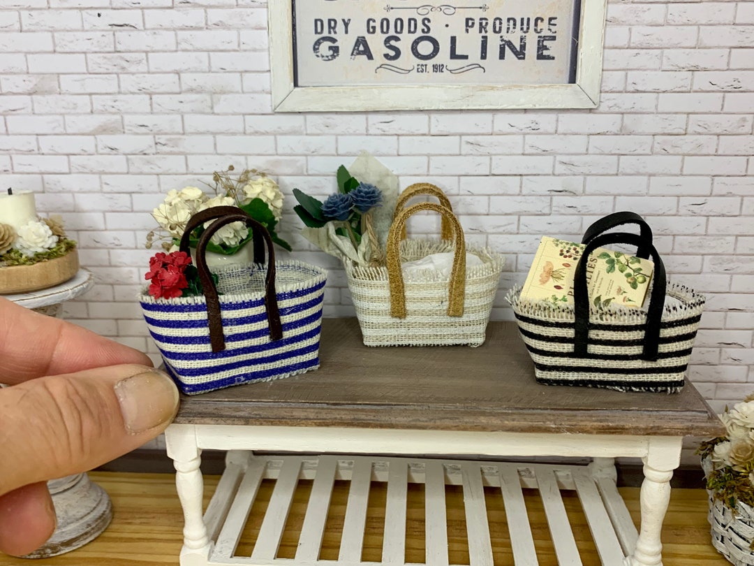 Miniature Dollhouse Beach Bags or Tote Bags, Dollhouse Accessories Etsy