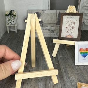 Miniature dollhouse natural wood easel, EASEL ONLY, dollhouse hobby, accessories for art or painting