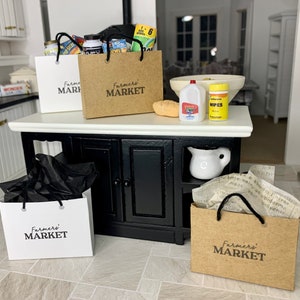 Miniature Farmer’s Market shopping bag for dollhouse, miniature bag