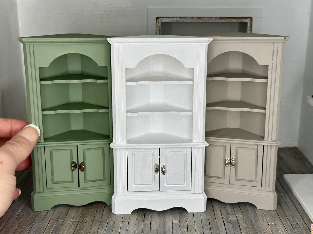 Miniature Dollhouse Corner Hutch, Mini Furniture - Etsy
