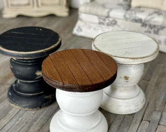 Dollhouse Miniature Tall Fern Stand Black - 1:12 Scale 3.5 Inch Plant Stand