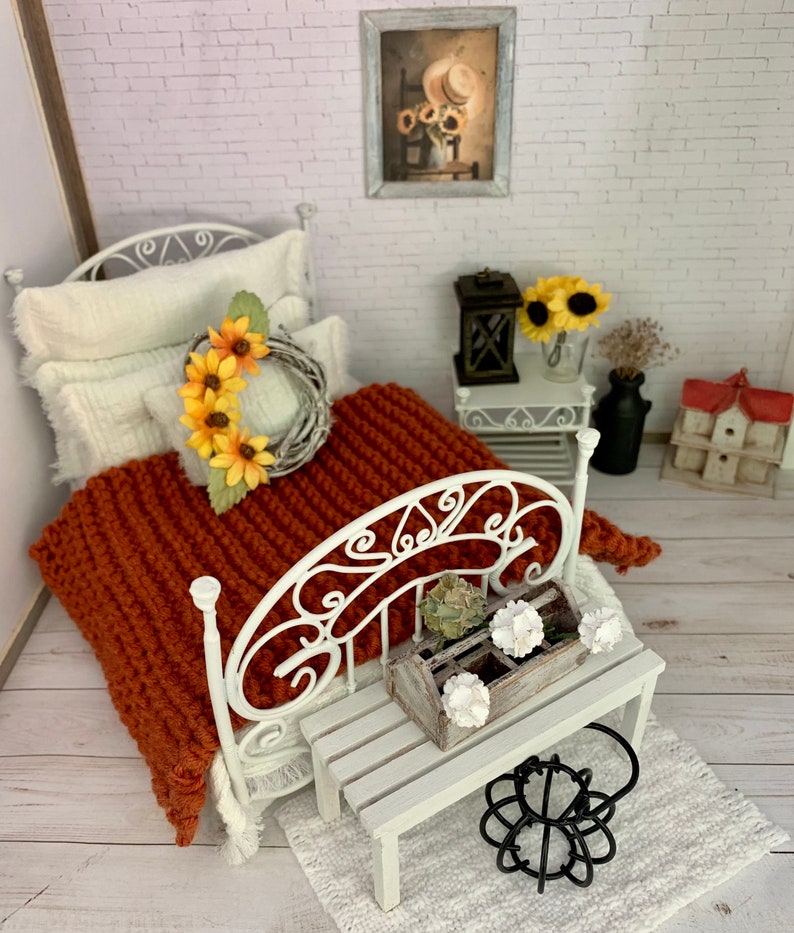 Miniature Knitted Blankets Miniature Bedding 112 Dollhouse Etsy