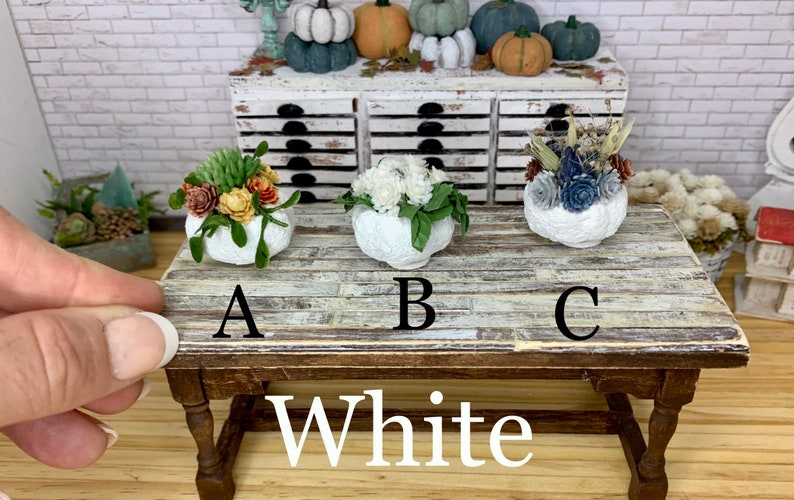 Miniature Dollhouse Fall Floral Pumpkins Decorations Etsy