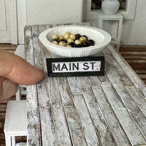 Miniature dollhouse Main St. vintage sign, dollhouse farmhouse picture decor