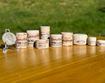 Miniature dollhouse vintage style cans, mini marshmallow can, Campfire