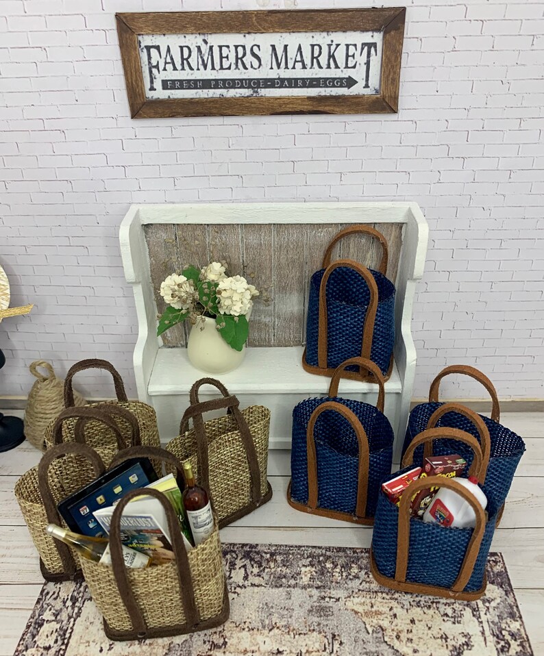 Miniature Dollhouse Tote Bag or Beach Bag 112 Miniature Etsy