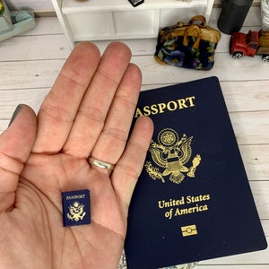 Miniature dollhouse,  scale 1:12,  leather passport book, miniature passport, miniature book, dollhouse accessorry