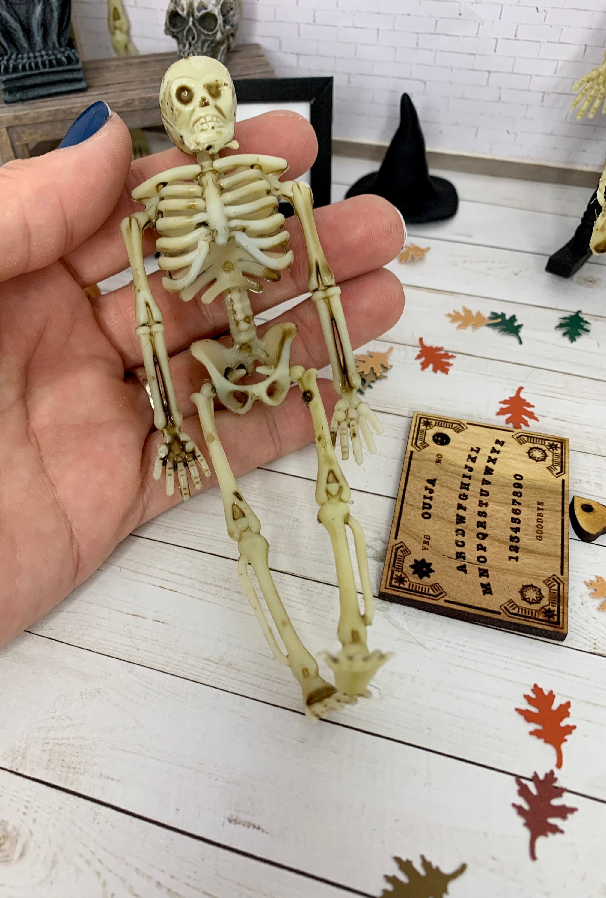 US SHIPPER Dollhouse Miniature Jointed Skeleton 1:12 Scale 