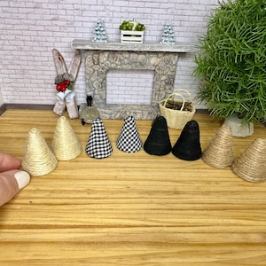 Miniature dollhouse Christmas decor, mini decorative trees, Set of 2