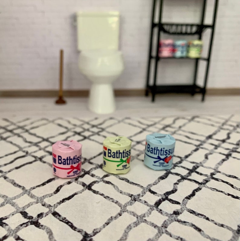 Miniature Dollhouse Toilet Paper Rolls Miniature Bathroom Etsy
