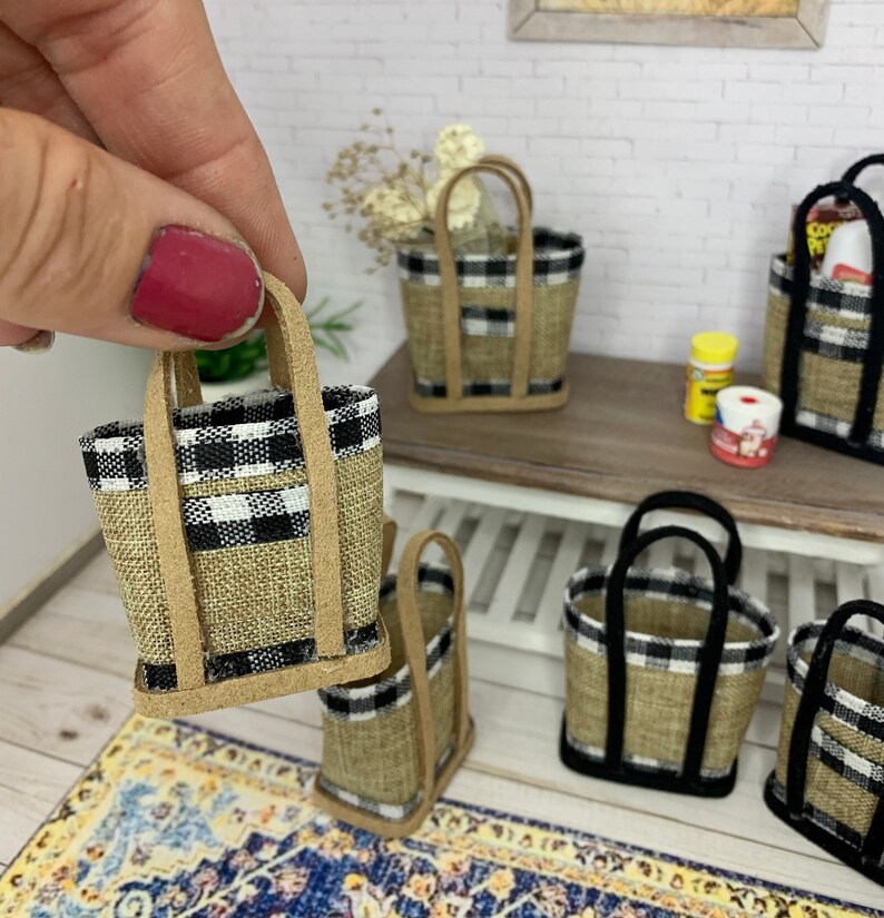 Miniature Dollhouse Bag or Tote 112 Miniature Shopping Bag Etsy