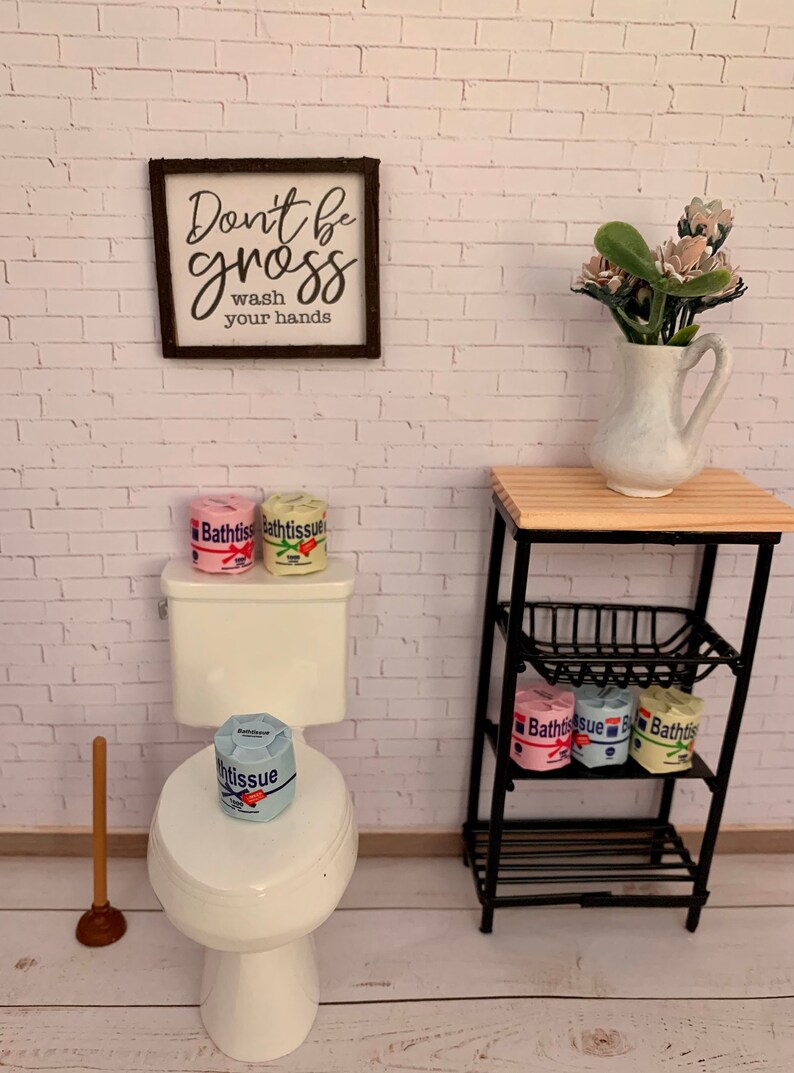 Miniature Dollhouse Toilet Paper Rolls Miniature Bathroom Etsy