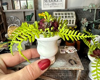 Miniature dollhouse large outdoor floral planter, miniature garden, dollhouse flowers