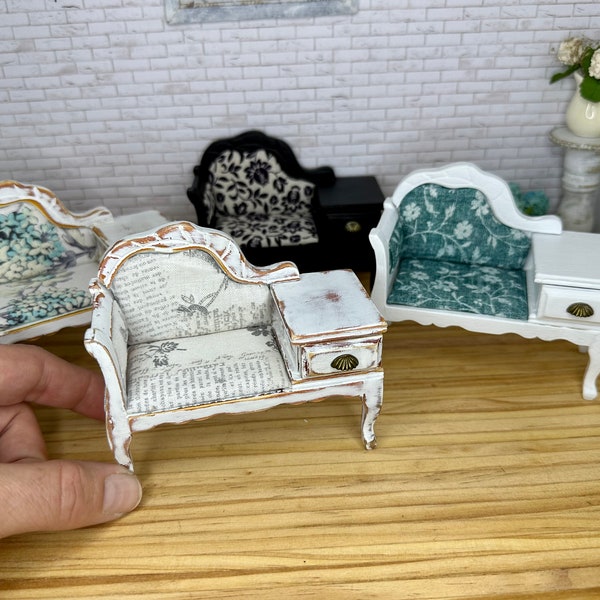 Miniature dollhouse Gossip Table, mini furniture, dollhouse table