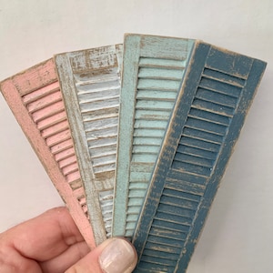 1:12, miniature dollhouse shabby chic shutters, miniature farmhouse decor, miniature shutters, shabby chic dollhouse, set of 2