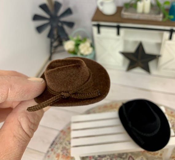 Miniature dollhouse cowboy hat mini hat dollhouse hat miniature cowboy miniature farmhouse