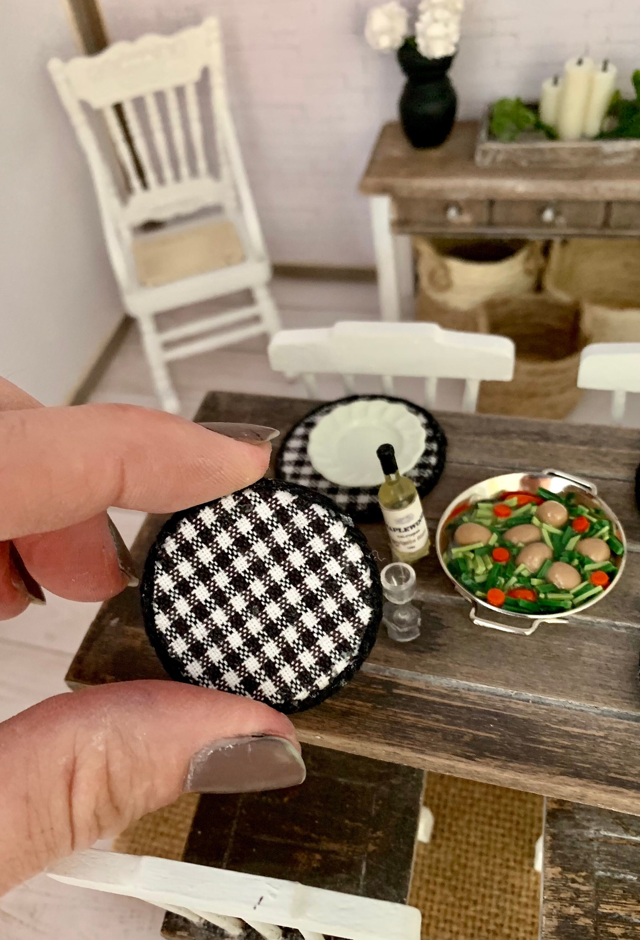 Miniature Doll House Farmhouse Kitchen Table Etsy