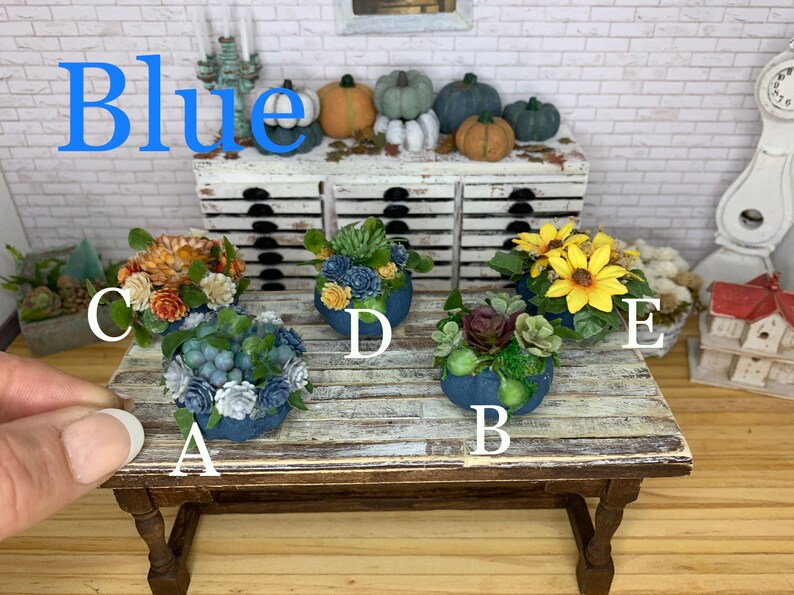 Miniature Dollhouse Fall Floral Pumpkins Decorations Etsy