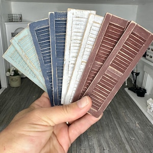 1:12, miniature dollhouse shabby chic shutters, miniature farmhouse decor, miniature shutters, shabby chic dollhouse, set of 2