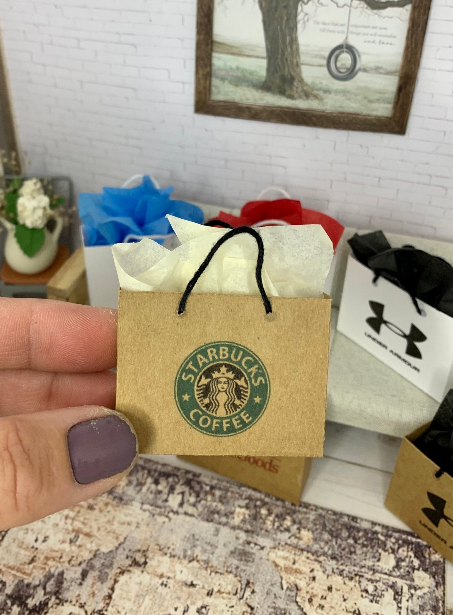 Miniature shopping bag dollhouse bags 112 miniature Etsy