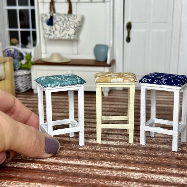 Miniature dollhouse stools or high top table chairs, mini furniture