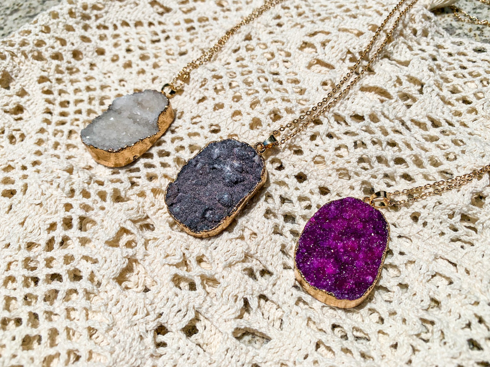 Genuine Crystal Necklace/ Raw Crystal Pendant/ Irregular Etsy