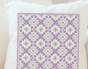 Kreuzstichmuster Lilie Spalier | Lilly wiederholendes Blumenmuster | Moderne botanische | Kissen, Wandbild, Rahmen-Muster | Sofort Download PDF