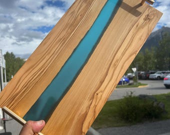 Epoxy & Natural Olive Wood Charcuterie Tray