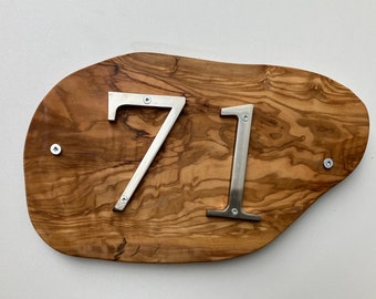 Personalized OliveWood House Number Sign