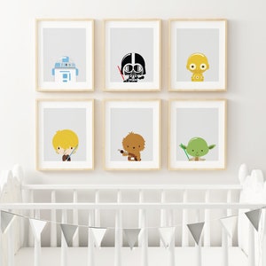 Star Wars Nursery Decor, PRINTABLE art, Star Wars Prints, Nursery Wall Art, Baby room