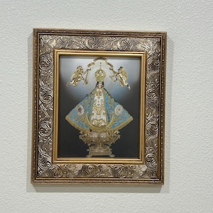 Virgen de San Juan de Los Lagos-Druck in Holz-Gold-kundenspezifischem Rahmen 12 &quot;x 14.&quot; NEU