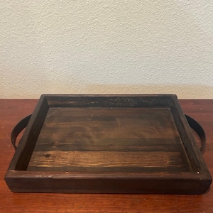 Rustic Serving Tray, Ottoman Tray,Serving Tray With Handles, Wood Tray