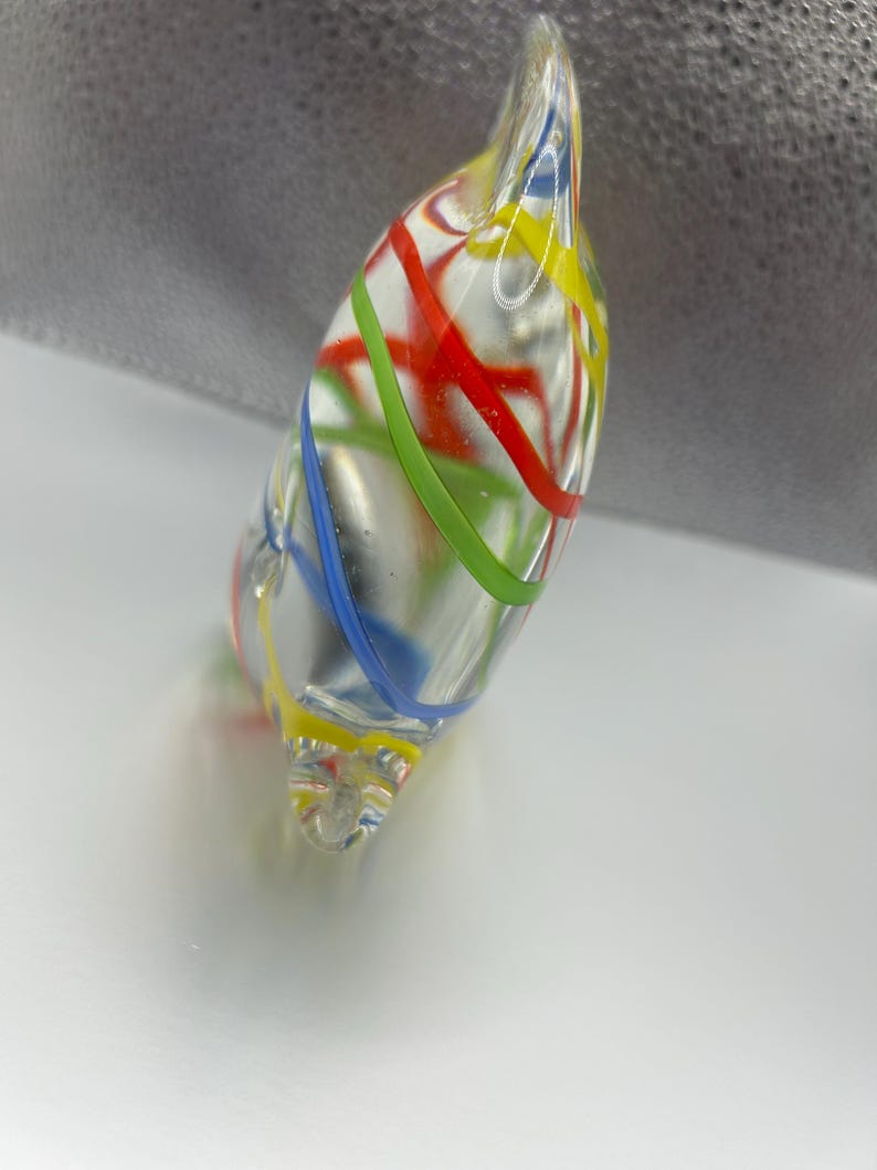 Hand Blown Glass Angel Fish Clear With Multiple Colors 5 in X 5 In - Etsy