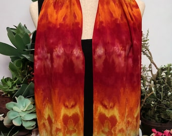 Ice Dye Scarf, Hand-dyed Scarf, Colorful Bamboo Rayon Scarf, Bohemian accessory for all Seasons, Mother's Day gift