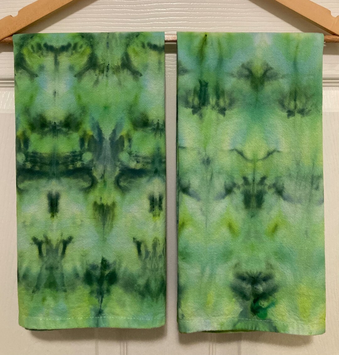 Ice Dye Tea Towel Set Heavyweight Flour Sack Towels Tie Dye Etsy