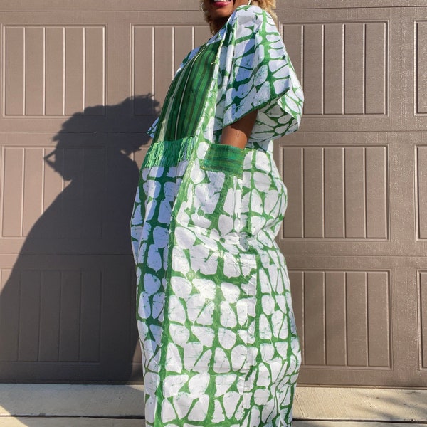 Boubou Afrikanisches Kleid | Elegante Adire Einheitsgröße | Reiche Tante Kleid | Nigerianisches Adire Bubu | Hochzeitsgast | Asoebi