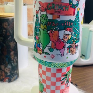Merry GRINCHMAS! 40oz tumbler w/handle SHIPPING