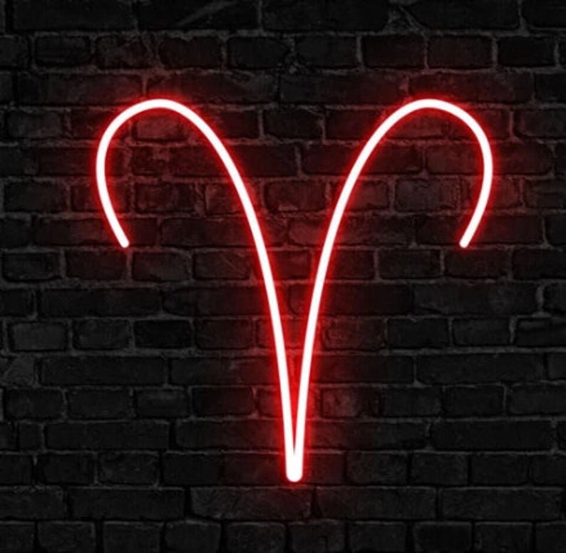 Aries neon sign Zodiac neon light sign Led neon sign Neon Etsy
