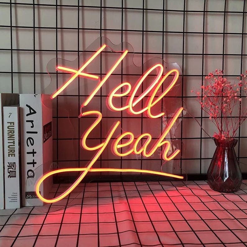 Hell yeah neon light sign Neon light sign for wall Neon wall decor Custom LED Neon Sign Neon sign Led neon sign Hell yeah neon sign