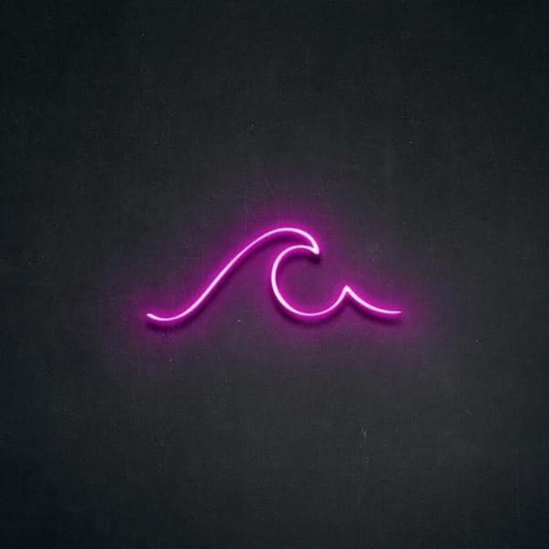 Wave neon sign Wave neon light sign Led neon sign Neon Etsy