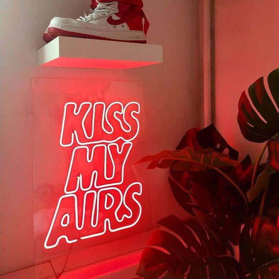 Kiss my airs neon sign Kiss neon light sign Led neon sign Etsy