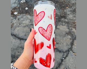 Ombre Hearts Tumbler - Peek-A-Boo Hearts Tumbler - Valentine Tumbler