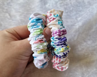 Heart & Mixed Print Breastfeeding Scrunchie Clips: New Mum Gift, Set of 2