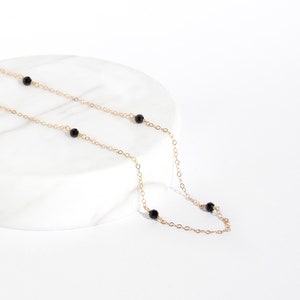 Obsidian Necklace, Tiny Crystal Choker, Empath Protection, Dainty Raw Crystal Necklace, Minimalist Black Gemstone Birthstone, Gift For Her