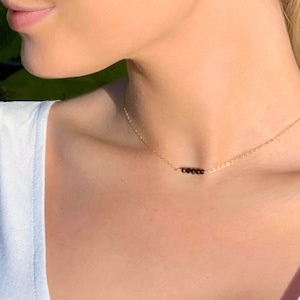 Dainty Obsidian Necklace, Black Obsidian Choker, Empath Protection, Raw Crystal Necklace, Minimalist November Birthstone Gift For Her