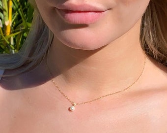 Tiny Pearl Necklace, Dainty Pearl Necklace, Small Pearl Choker, Real Pearl Necklace, Minimalist Pearl Pendant, June Birthstone, Gift For Her