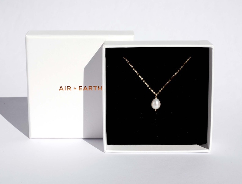 Natural Pearl Necklace, Dainty Pearl Pendant, Minimalist Beach Wedding, Bridal Boho Jewellery, Real Pearl Necklace, Bridesmaid Gifts For Her image 7