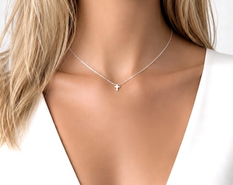 Dainty Cross Necklace, Small Cross Pendant, Christian Faith Jewellery, Minimalist Spiritual Birthday Gift, Baptism Confirmation Gift For Her