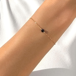 Black Obsidian Bracelet, Raw Crystal Bracelet, Empath Protection, Dainty Minimalist Jewellery, November Birthstone, Best Friend Gift For Her
